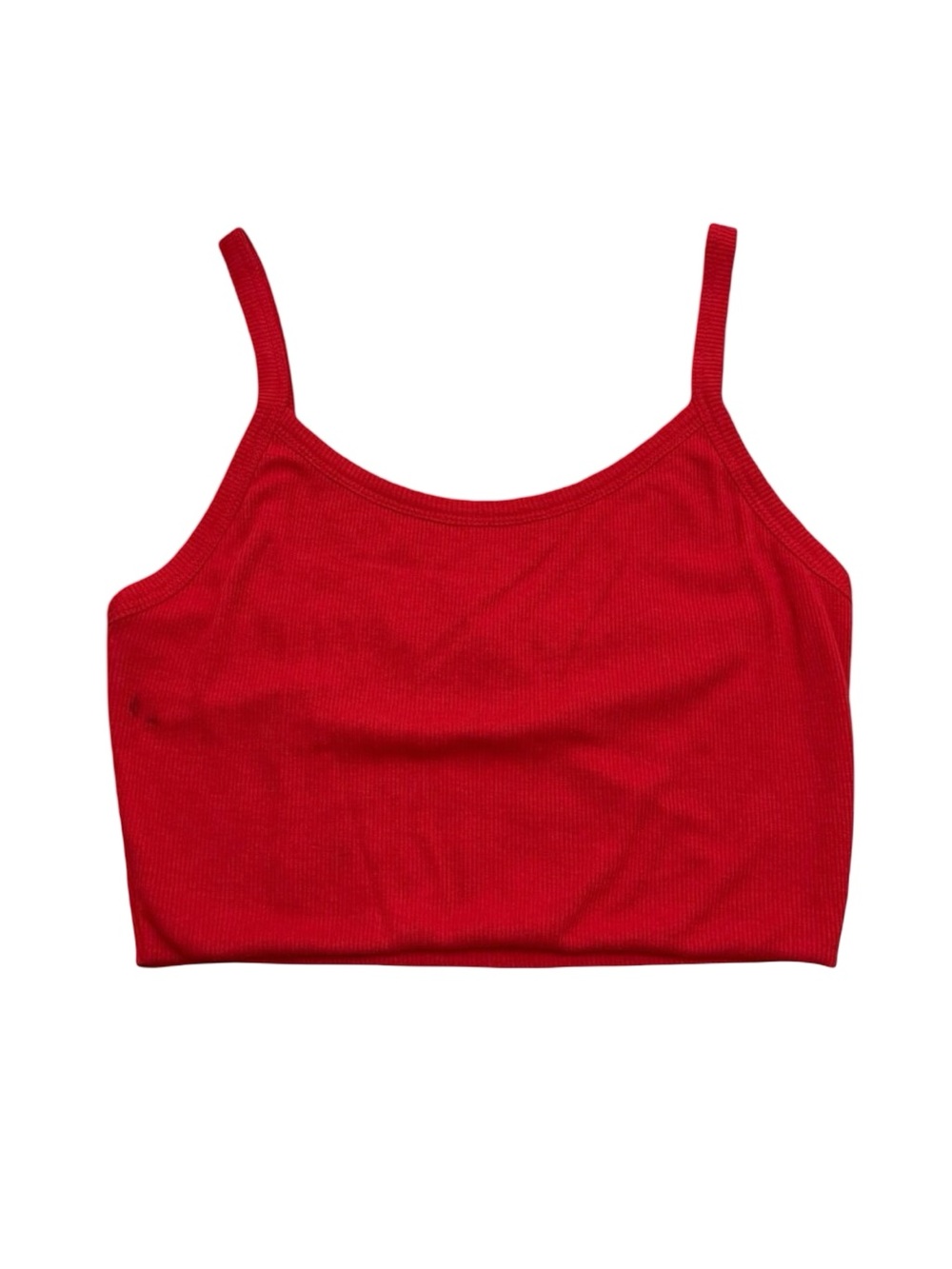 Women’s Active USA Red Ribbed Tank Top Crop 2010s
